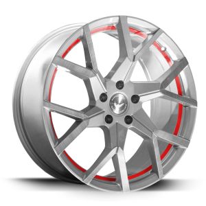 BARRACUDA TZUNAMEE EVO Silver brushed undercut Trimline red Wheel 9x20 - 20 inch 5x108 bolt circle