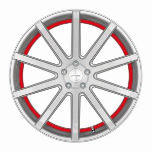 CORSPEED DEVILLE Silver-brushed-Surface/ undercut Color Trim rot 8,5x19 5x108 bolt circle