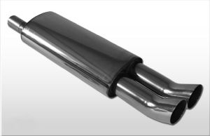 Fox sport exhaust part fits for Opel Astra F Caravan final silencer 3-point-fixation - 2x76 type 18