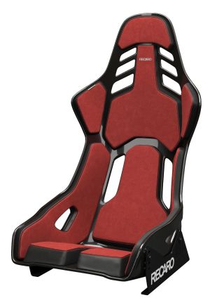 RECARO Podium Alcantara red/Leather black L* Alcantara red/leather black, Standard equipment + RECARO Podium M: with upholstery pads for medium-sized drivers + RECARO Podium L: with upholstery pads for taller drivers + ABE and FIA homologation * / ** + Su