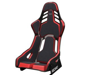 RECARO Podium Alcantara black/leather red L* Alcantara black/leather red, Standard equipment  RECARO Podium L: with upholstery pads for taller drivers + ABE and FIA homologation * / ** + Suitable for the race track and road + Seat shell made of carbon fib