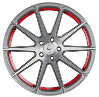 BARRACUDA PROJECT 2.0 silver brushed/ undercut Color Trim rot Wheel 10,5x21 - 21 inch 5x114,3 bolt circle