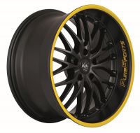 BARRACUDA VOLTEC T6 Mattblack Puresports / Color Trim gelb Wheel 7x17 - 17 inch 4x100 bolt circle