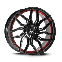 BARRACUDA DRAGOON Higloss-Black undercut Trimline red Wheel 8,5x19 - 19 inch 5x112 bolt circle
