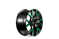 BARRACUDA TZUNAMEE EVO Black gloss flashgreen Wheel 9x20 - 20 inch 5x108 bolt circle
