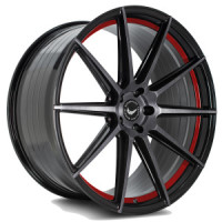 BARRACUDA PROJECT 2.0 Higloss-Black brushed Surface/undercut Colour trim rot Wheel 10x22 - 22 inch 5x130 bolt circle