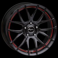 Breyton Race GTS-R Matt black red circle undercut Wheel 7x18 - 18 inch 5x112 bold circle