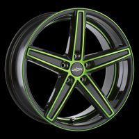 Oxigin 18 Concave neon green polish Wheel 9x21 - 21 inch 5x108 bold circle