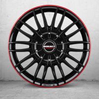 Borbet CW3 black glossy red ring Wheel 7,5x18 inch 5x118 bolt circle